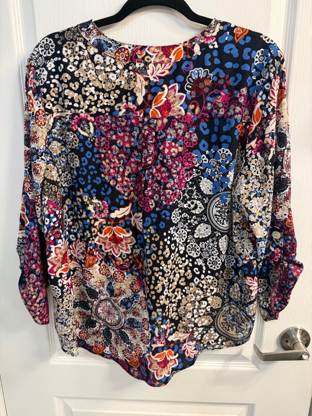 Ruby Rd. Multicolor Patchwork Floral Button-Front Shirt - Picture 8 of 8